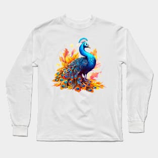 Colorful Peacock #1 Long Sleeve T-Shirt